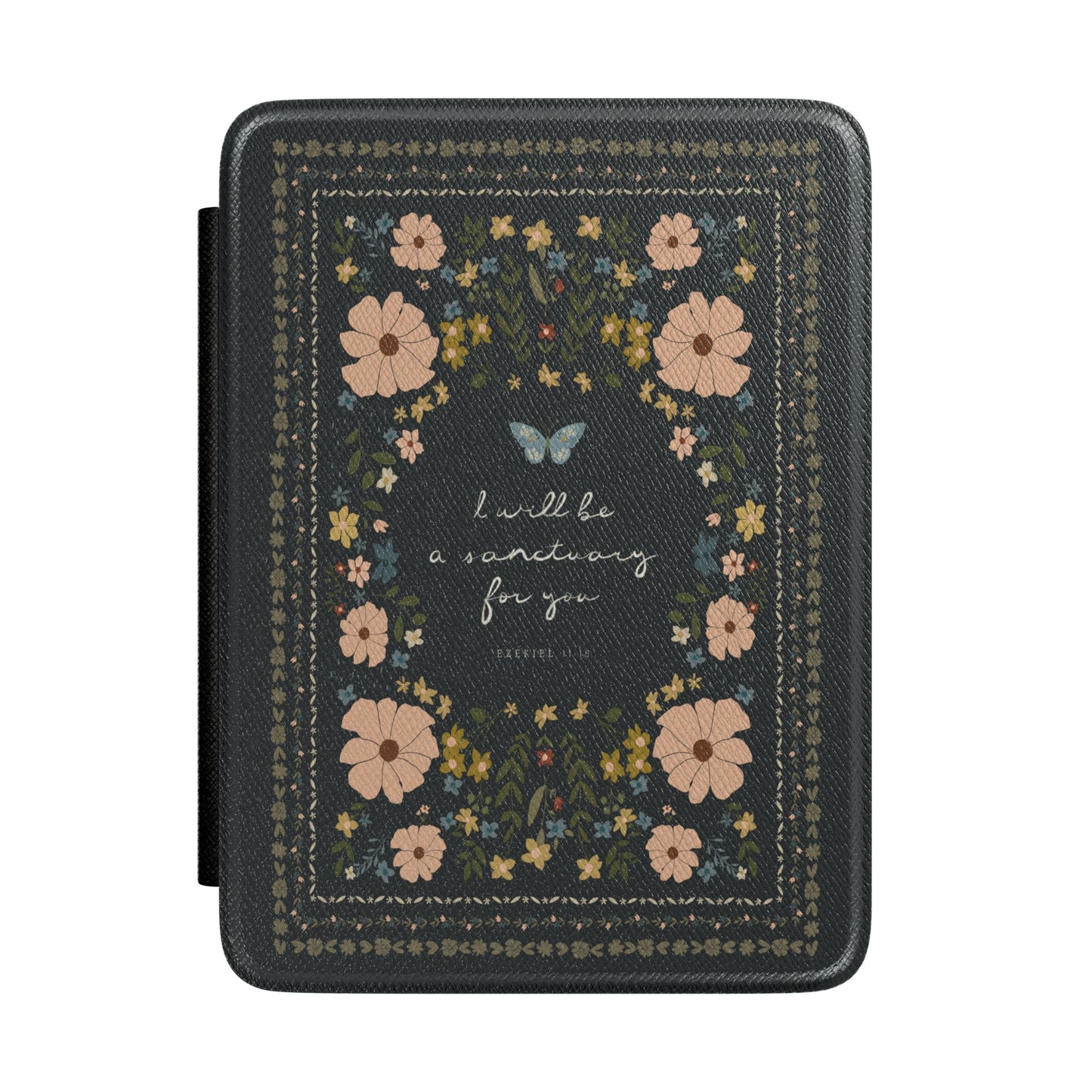 "I Will Be a Sanctuary" Floral Scripture Art | Paperwhite Kindle Case | Amylee Weeks