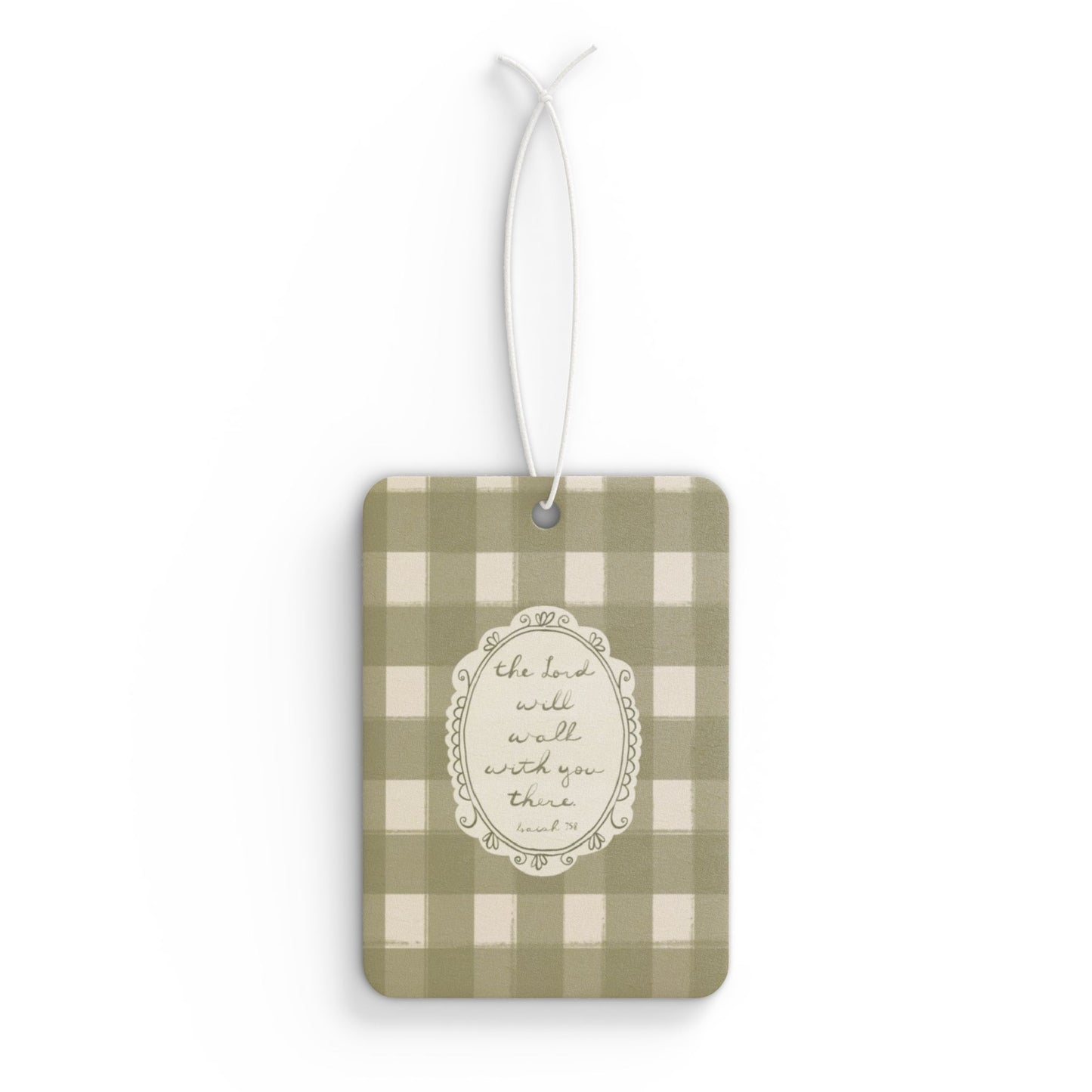 "The Lord Will Walk With You There" — Car Freshener | Vintage Cottage Art | Amylee Weeks