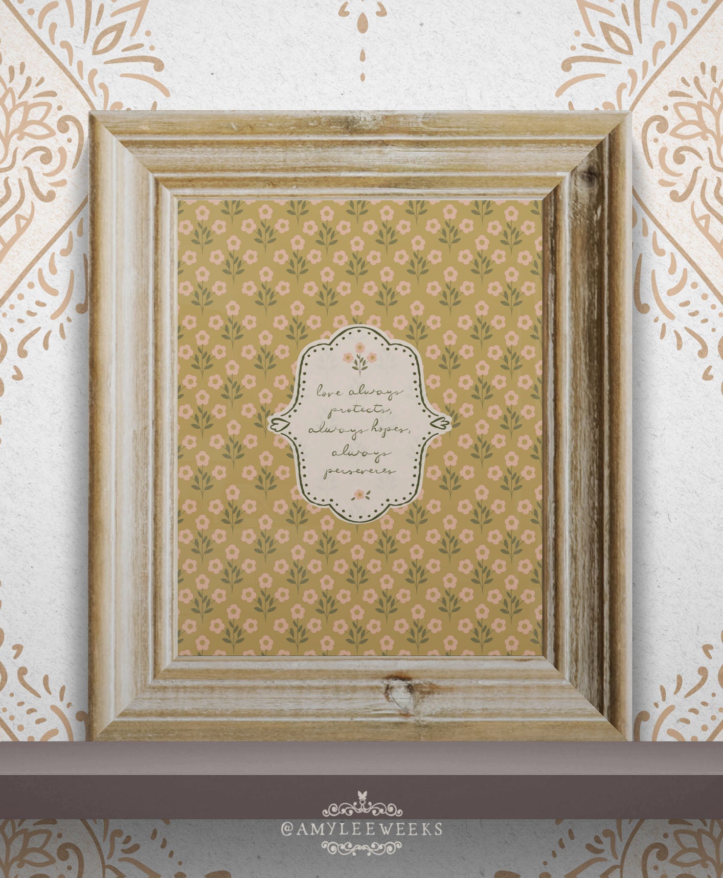 "Love Always" Scripture Wall Art — Vintage Cottage Art | Amylee Weeks