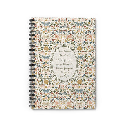 Floral Vintage Notebook/Journal — Handwritten Scripture & Butterflies | Jeremiah 29:11