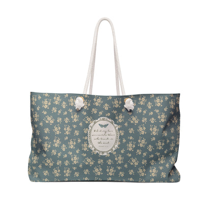 "Abiding Love"— Floral Vintage Scripture Art | Weekender Bag | Amylee Weeks