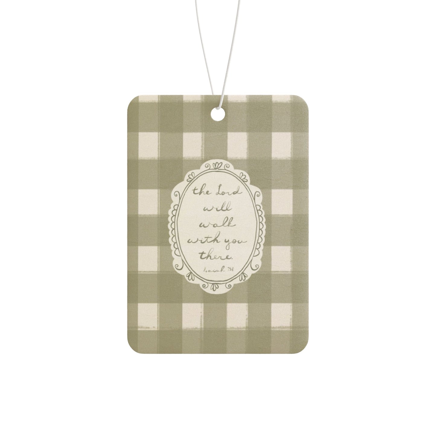 "The Lord Will Walk With You There" — Car Freshener | Vintage Cottage Art | Amylee Weeks
