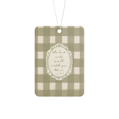 "The Lord Will Walk With You There" — Car Freshener | Vintage Cottage Art | Amylee Weeks