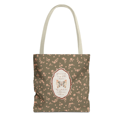 "Wings of the Dawn"— Floral Vintage Scripture Art | Tote Bag | Amylee Weeks