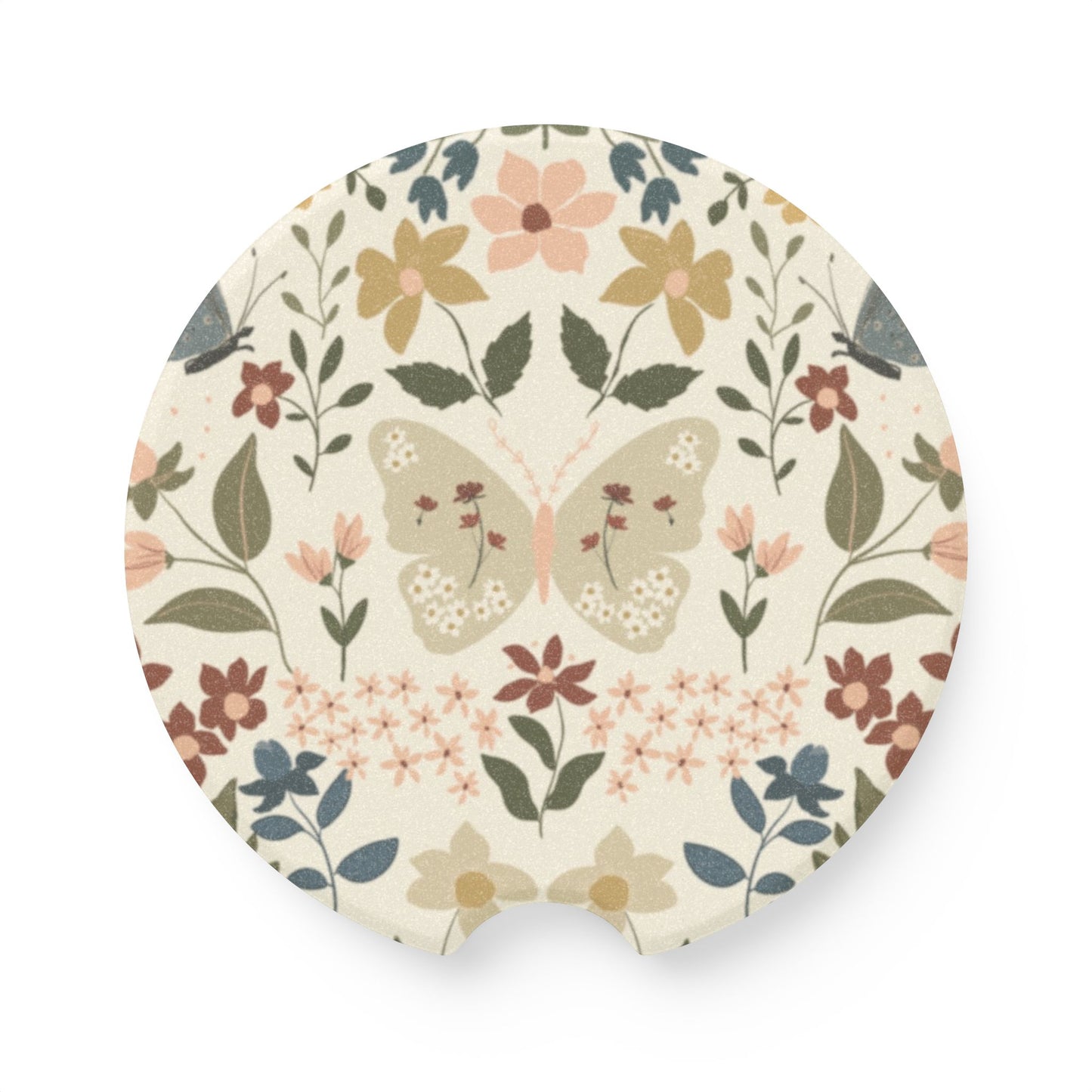 Floral Butterfly Soapstone Car Coaster | Your Heart's Sanctuary Collection | Amylee Weeks