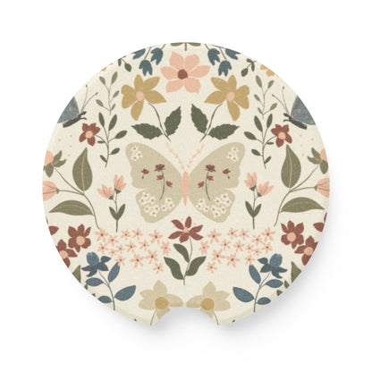 Floral Butterfly Soapstone Car Coaster | Your Heart's Sanctuary Collection | Amylee Weeks