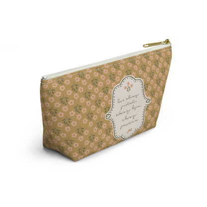 "Love Always" Scripture Art | Pencil Case, Cosmetic Bag — Vintage Cottage Art | Amylee Weeks