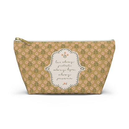 "Love Always" Scripture Art | Pencil Case, Cosmetic Bag — Vintage Cottage Art | Amylee Weeks