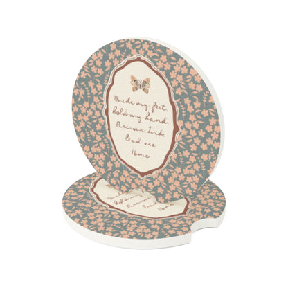 Hold My Hand | Floral Soapstone Car Coaster | Your Heart's Sanctuary | Amylee Weeks