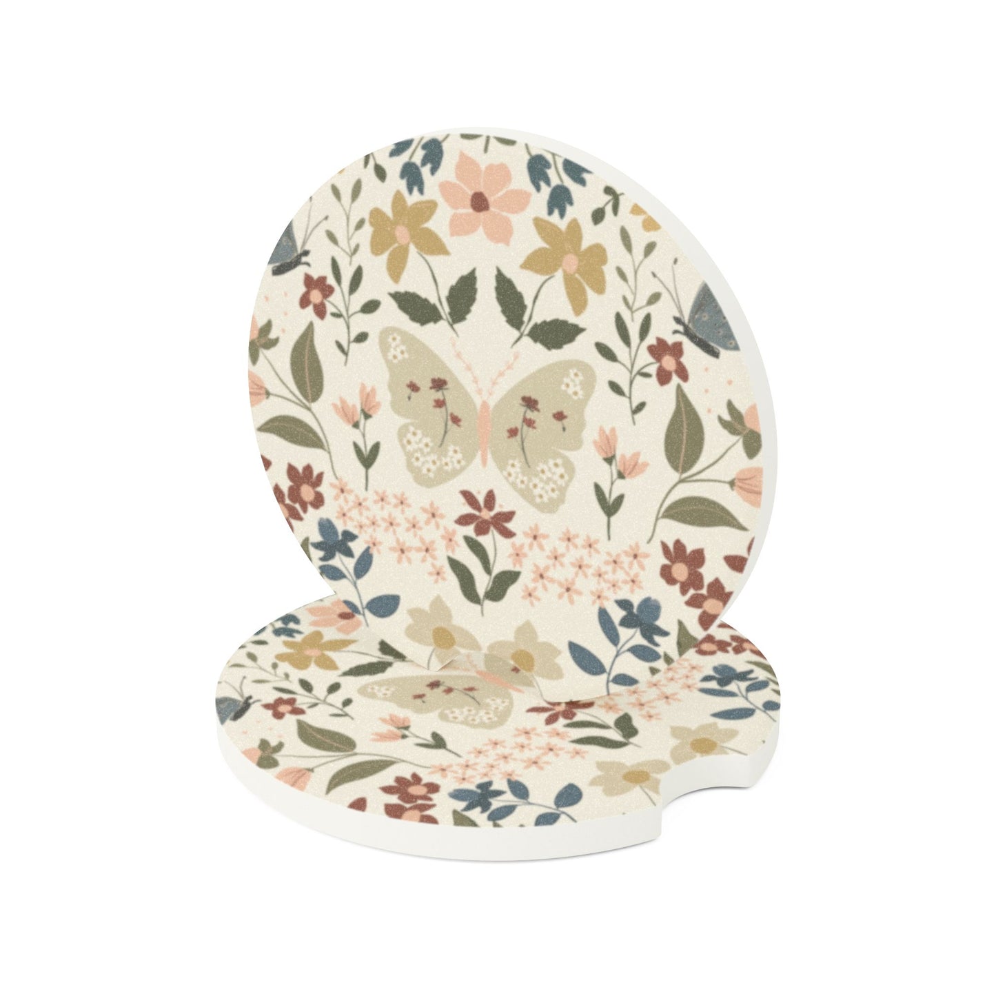Floral Butterfly Soapstone Car Coaster | Your Heart's Sanctuary Collection | Amylee Weeks