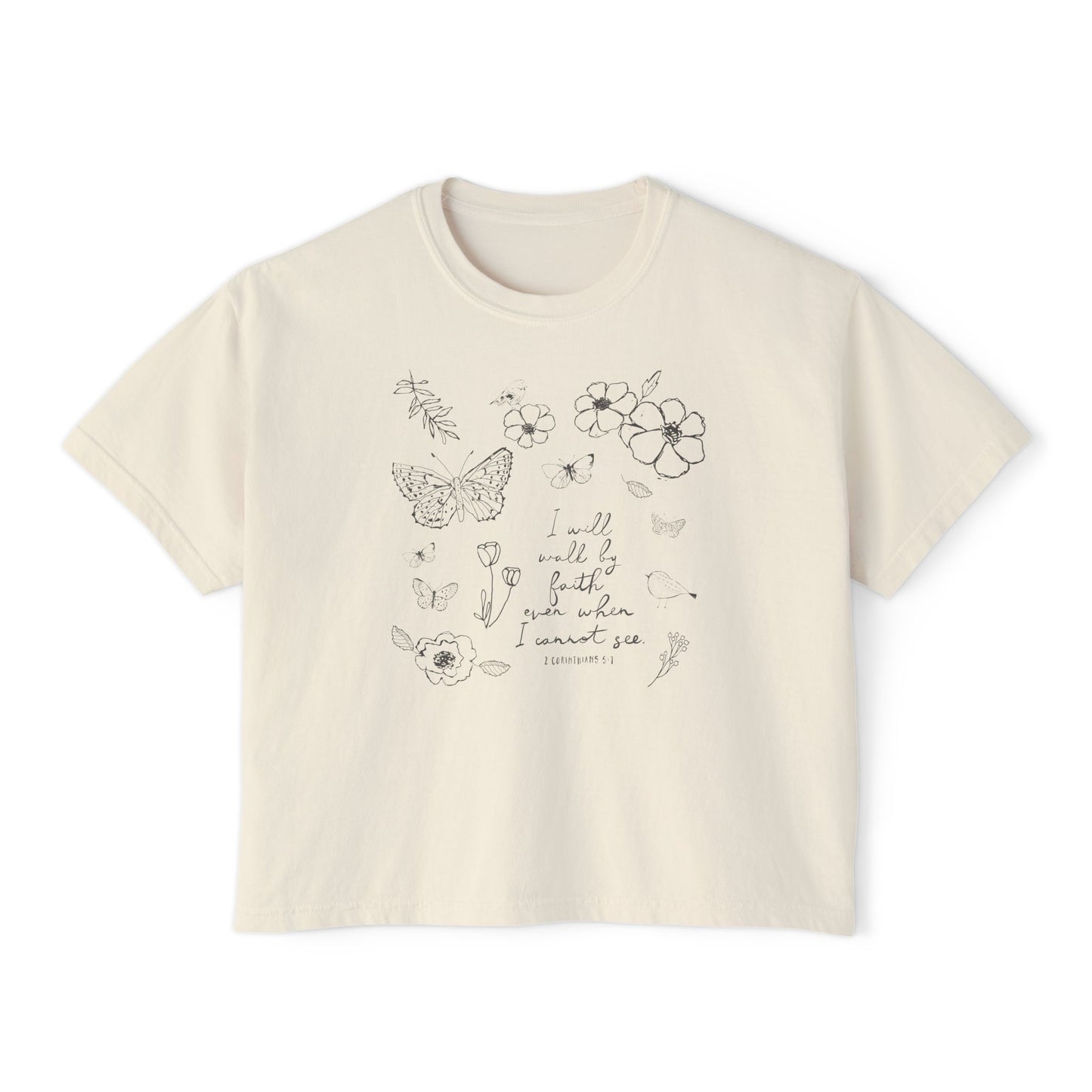 Comfort Colors | Sketchbook Tee | Walk by Faith | Scripture Art by Amylee Weeks