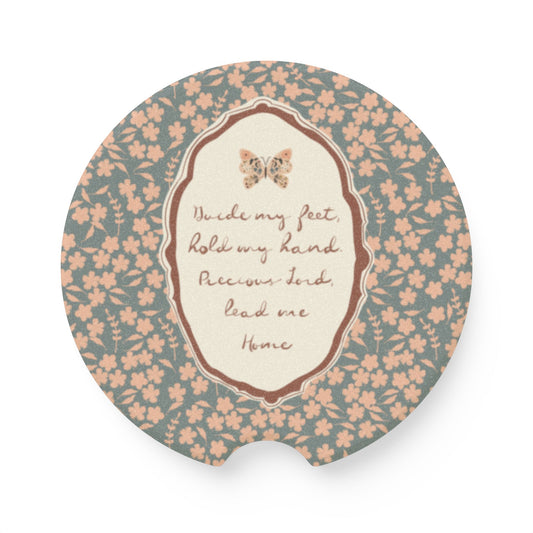 Hold My Hand | Floral Soapstone Car Coaster | Your Heart's Sanctuary | Amylee Weeks