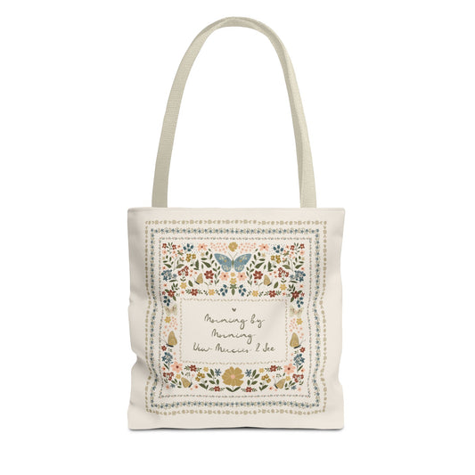 "Morning By Morning" Vintage Floral Scripture Art | Tote Bag | Amylee Weeks