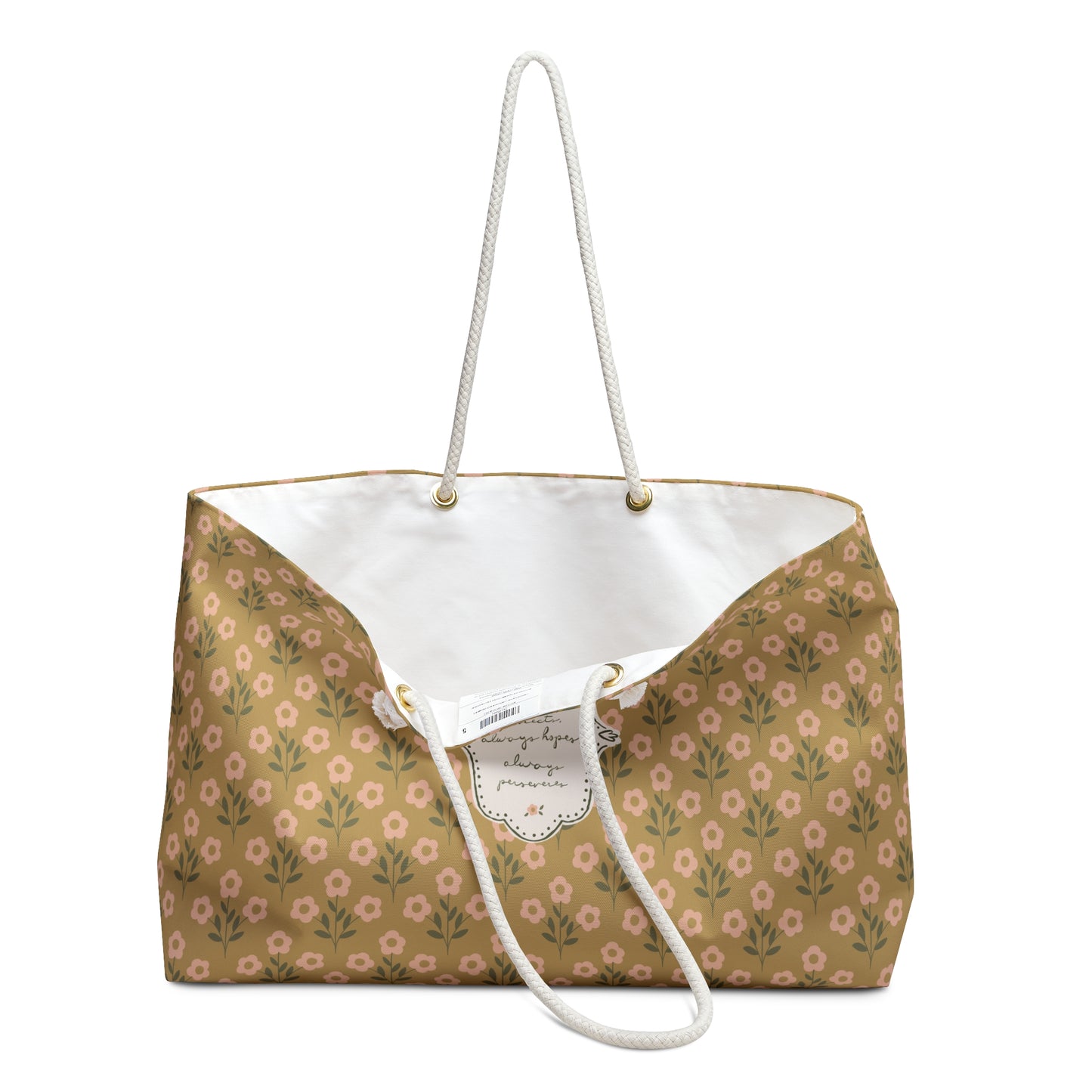 "Love Always" Scripture Art | Weekender Bag — Vintage Cottage Art | Amylee Weeks