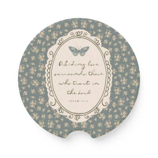 'Abiding Love' Soapstone Car Coaster | Your Heart's Sanctuary | Amylee Weeks