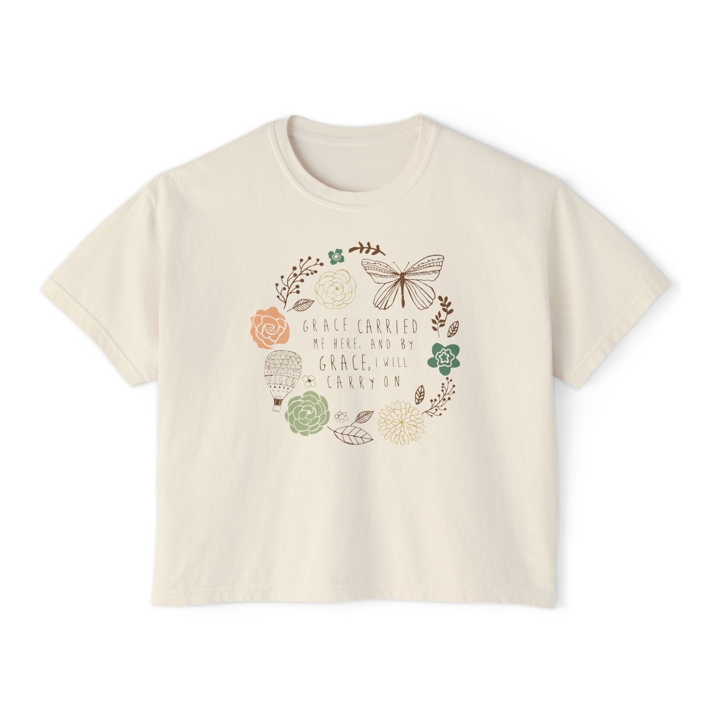 Comfort Colors | Sketchbook Tee | Grace Carried Me | Scripture Art by Amylee Weeks