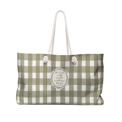 "The Lord Will Walk With You There" — Weekender Bag | Vintage Cottage Art | Amylee Weeks