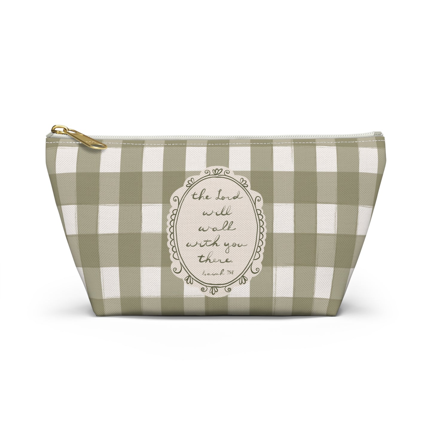 "The Lord Will Walk With You There" — Pencil Case, Cosmetic Bag | Vintage Cottage Art | Amylee Weeks