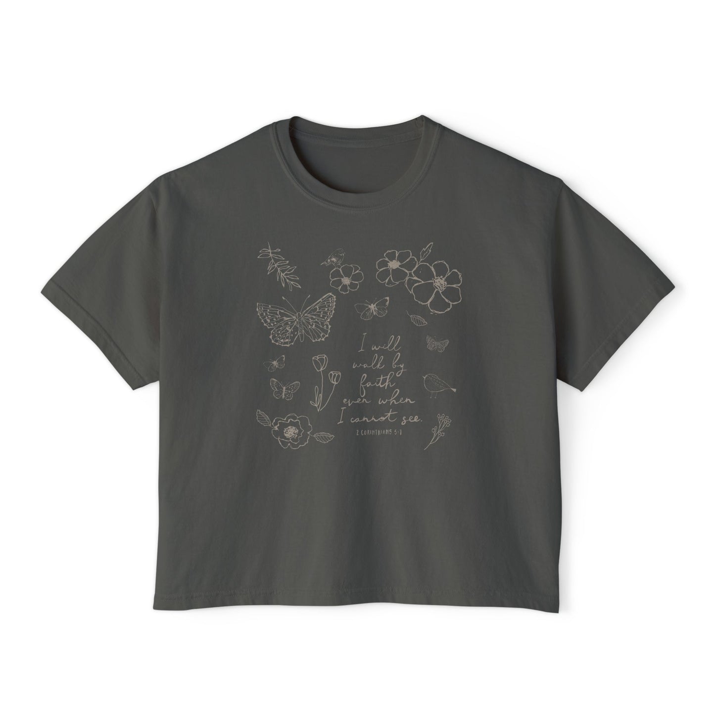 Comfort Colors | Sketchbook Tee | Walk by Faith | Scripture Art by Amylee Weeks