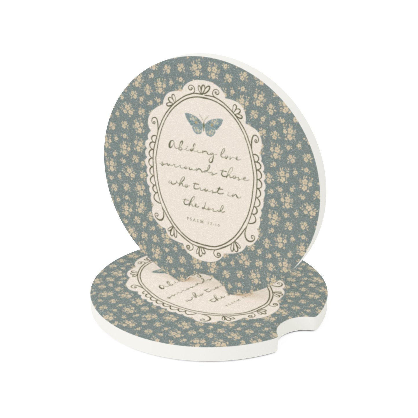 'Abiding Love' Soapstone Car Coaster | Your Heart's Sanctuary | Amylee Weeks
