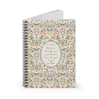 Floral Vintage Notebook/Journal — Handwritten Scripture & Butterflies | Jeremiah 29:11