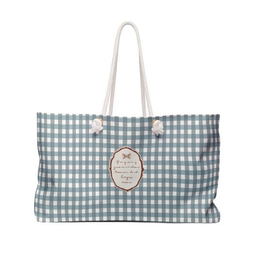 "Precious Lord" Christian Art | Gingham Weekender Bag | Vintage Cottagecore Art | Amylee Weeks