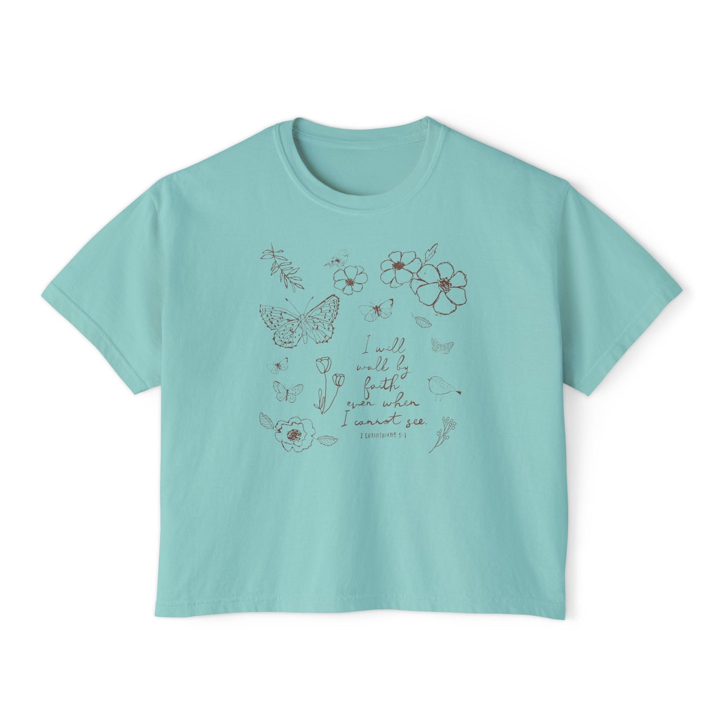 Comfort Colors | Sketchbook Tee | Walk by Faith | Scripture Art by Amylee Weeks