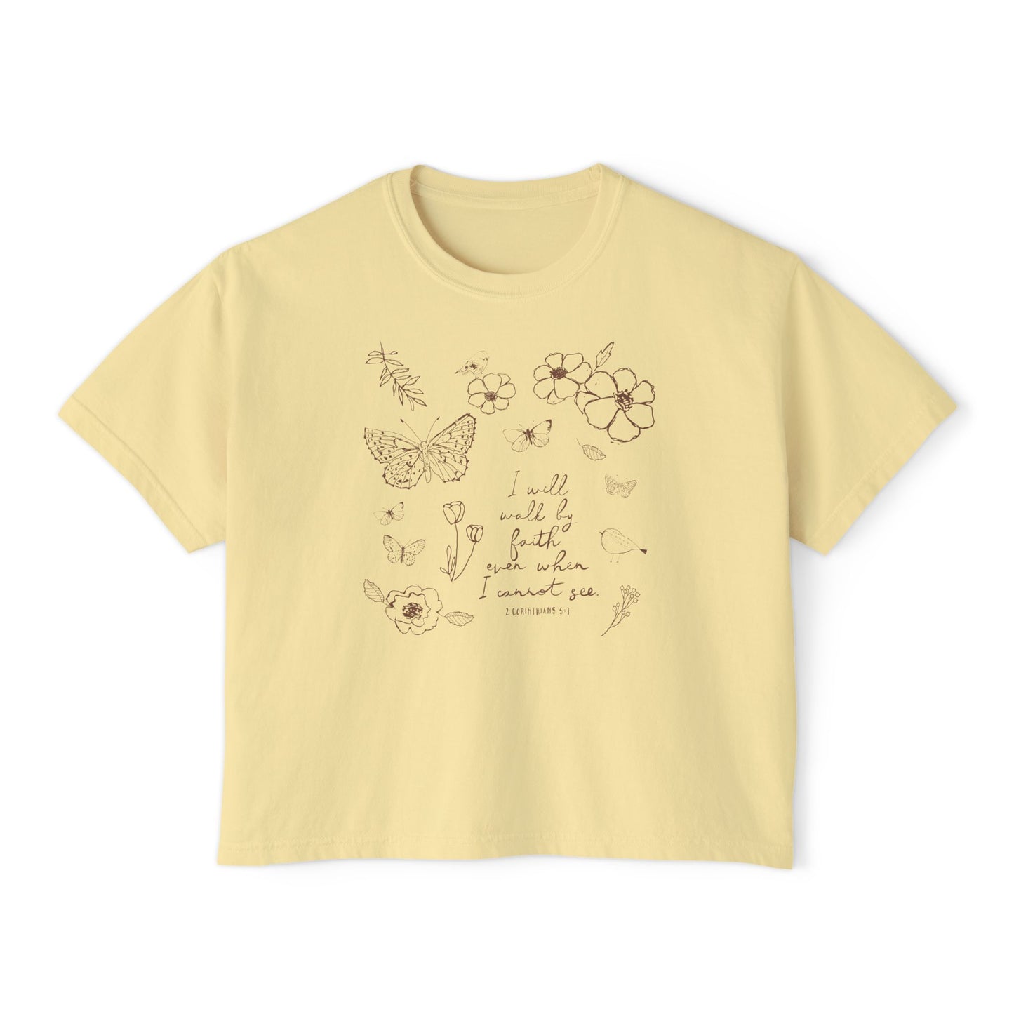 Comfort Colors | Sketchbook Tee | Walk by Faith | Scripture Art by Amylee Weeks