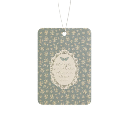 "Abiding Love"— Floral Vintage Scripture Art | Car Freshener | Amylee Weeks