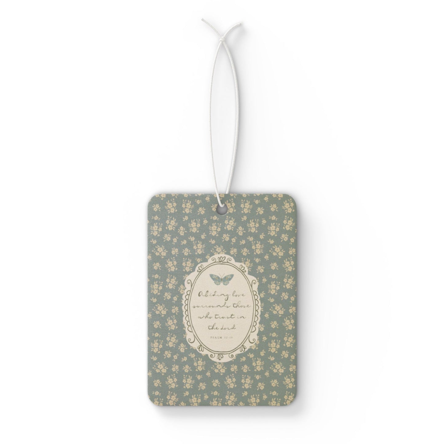 "Abiding Love"— Floral Vintage Scripture Art | Car Freshener | Amylee Weeks