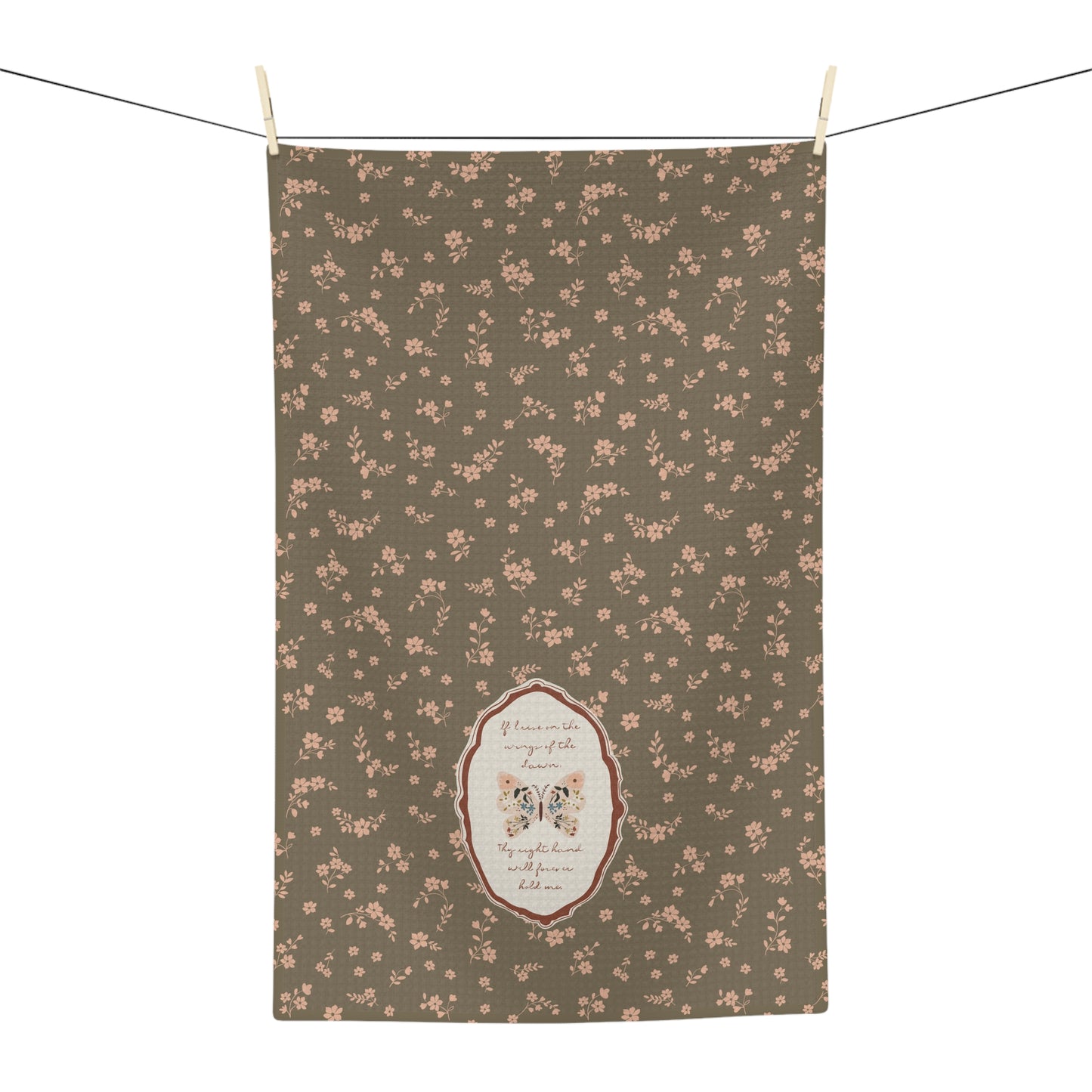 "Wings of the Dawn"— Floral Vintage Scripture Art | Tea Towel | Amylee Weeks
