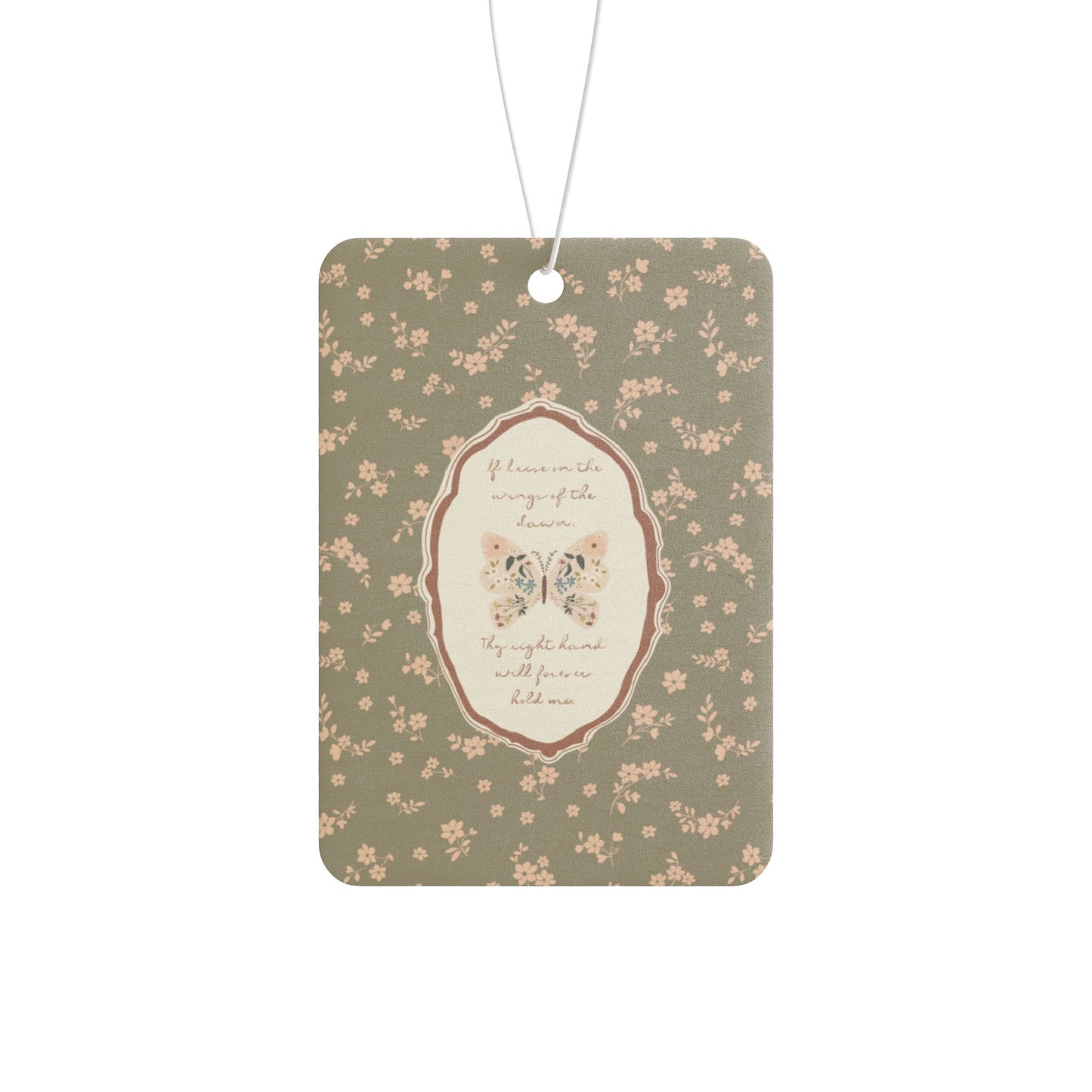 "Wings of the Dawn"— Floral Vintage Scripture Art | Car Freshener | Amylee Weeks