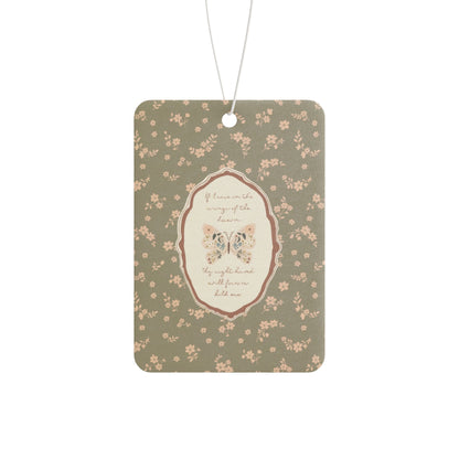 "Wings of the Dawn"— Floral Vintage Scripture Art | Car Freshener | Amylee Weeks