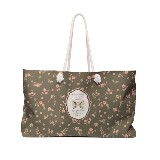 "Wings of the Dawn"— Floral Vintage Scripture Art | Weekender Bag | Amylee Weeks