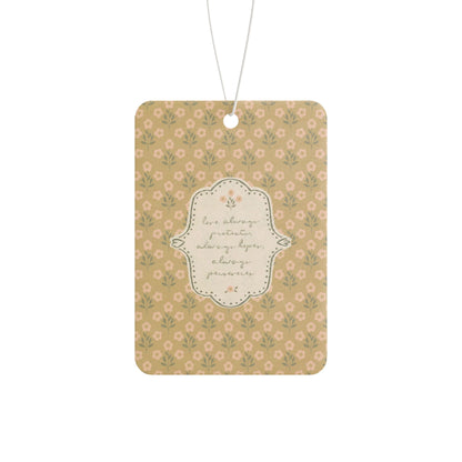 "Love Always" Scripture Art | Car Freshener  — Vintage Cottage Art | Amylee Weeks