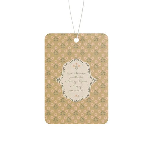 "Love Always" Scripture Art | Car Freshener  — Vintage Cottage Art | Amylee Weeks