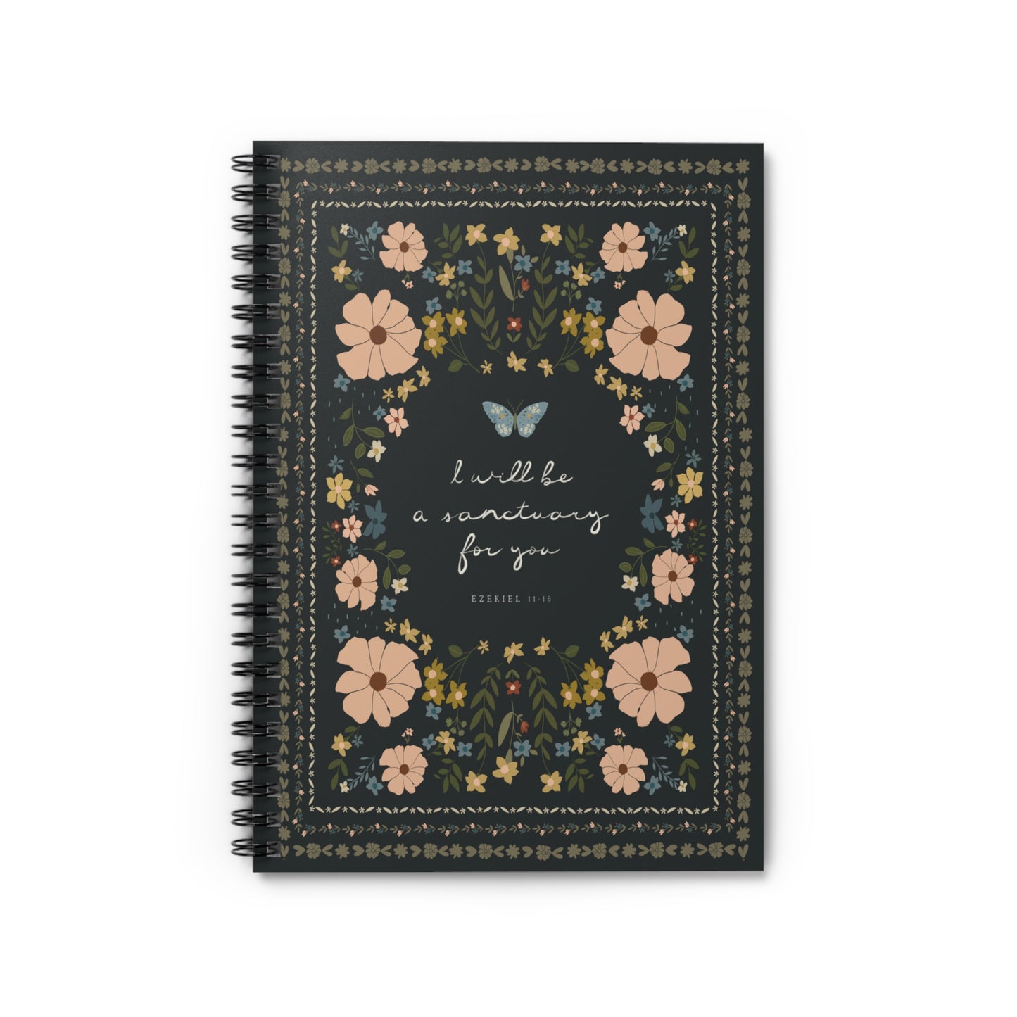 "I Will Be a Sanctuary" Floral Scripture Art | Notebook/Journal | Amylee Weeks