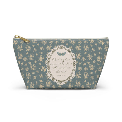 "Abiding Love"— Floral Vintage Scripture Art | Pencil Case, Cosmetic Bag | Amylee Weeks
