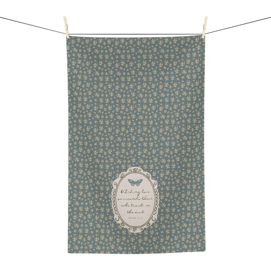 "Abiding Love" — Floral Vintage Scripture Art | Tea Towel | Amylee Weeks