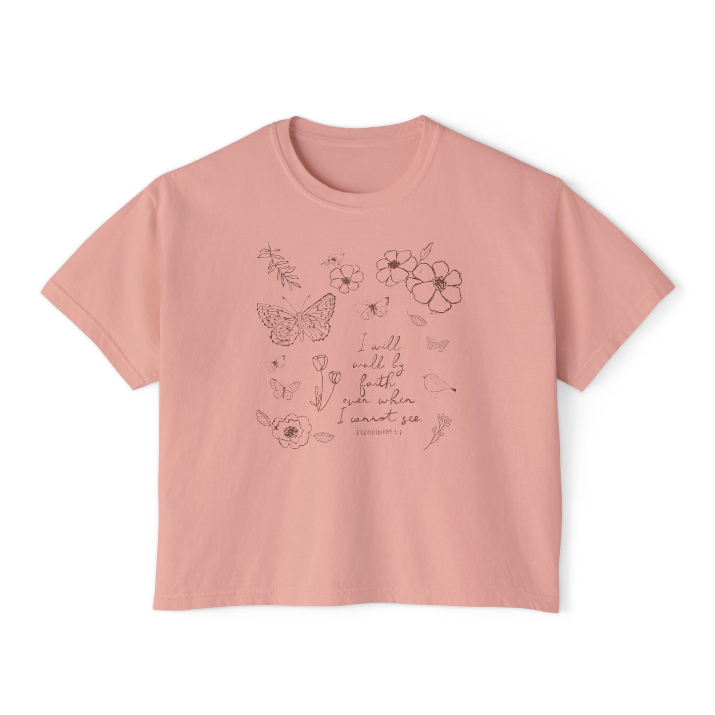 Comfort Colors | Sketchbook Tee | Walk by Faith | Scripture Art by Amylee Weeks