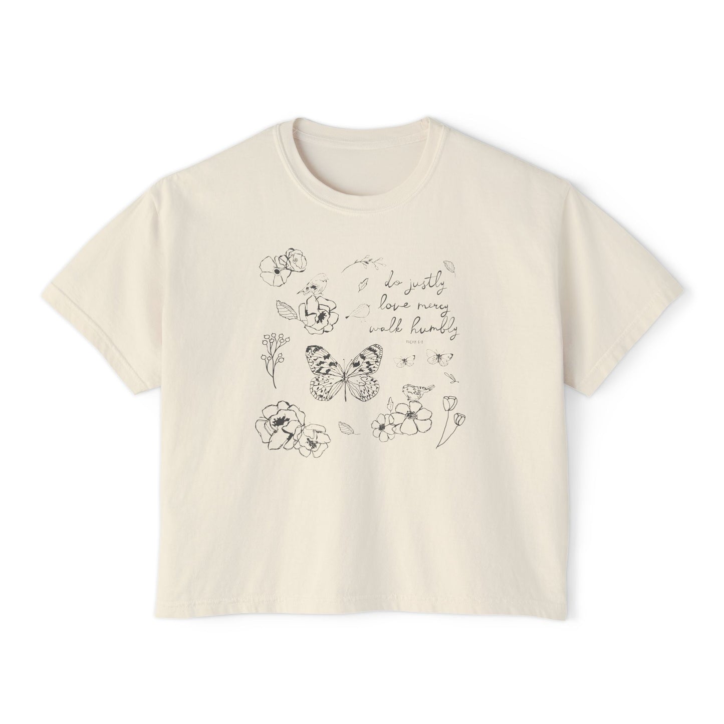 Comfort Colors | Sketchbook Tee | Love Mercy, Walk Humbly | Scripture Art by Amylee Weeks