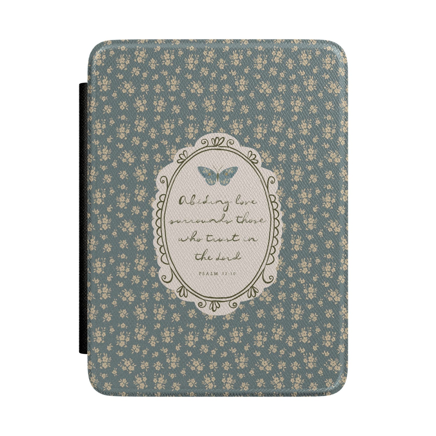 "Abiding Love"— Floral Vintage Scripture Art | Paperwhite Kindle Case | Amylee Weeks