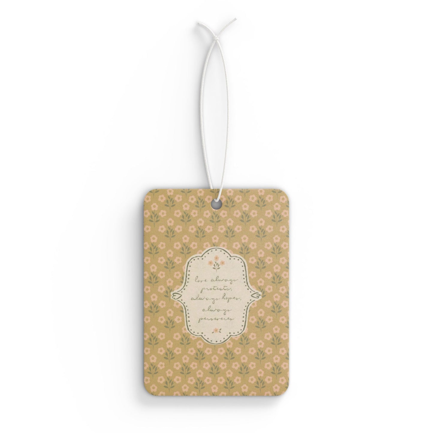 "Love Always" Scripture Art | Car Freshener  — Vintage Cottage Art | Amylee Weeks