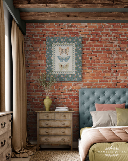 Butterfly Floral Wall Art  — Vintage Cottage Art | Amylee Weeks