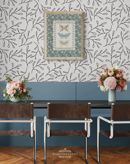 Butterfly Floral Wall Art  — Vintage Cottage Art | Amylee Weeks