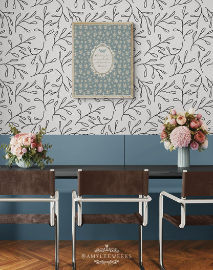 Abiding Love Wall Art  — Floral Vintage Scripture Art | Amylee Weeks