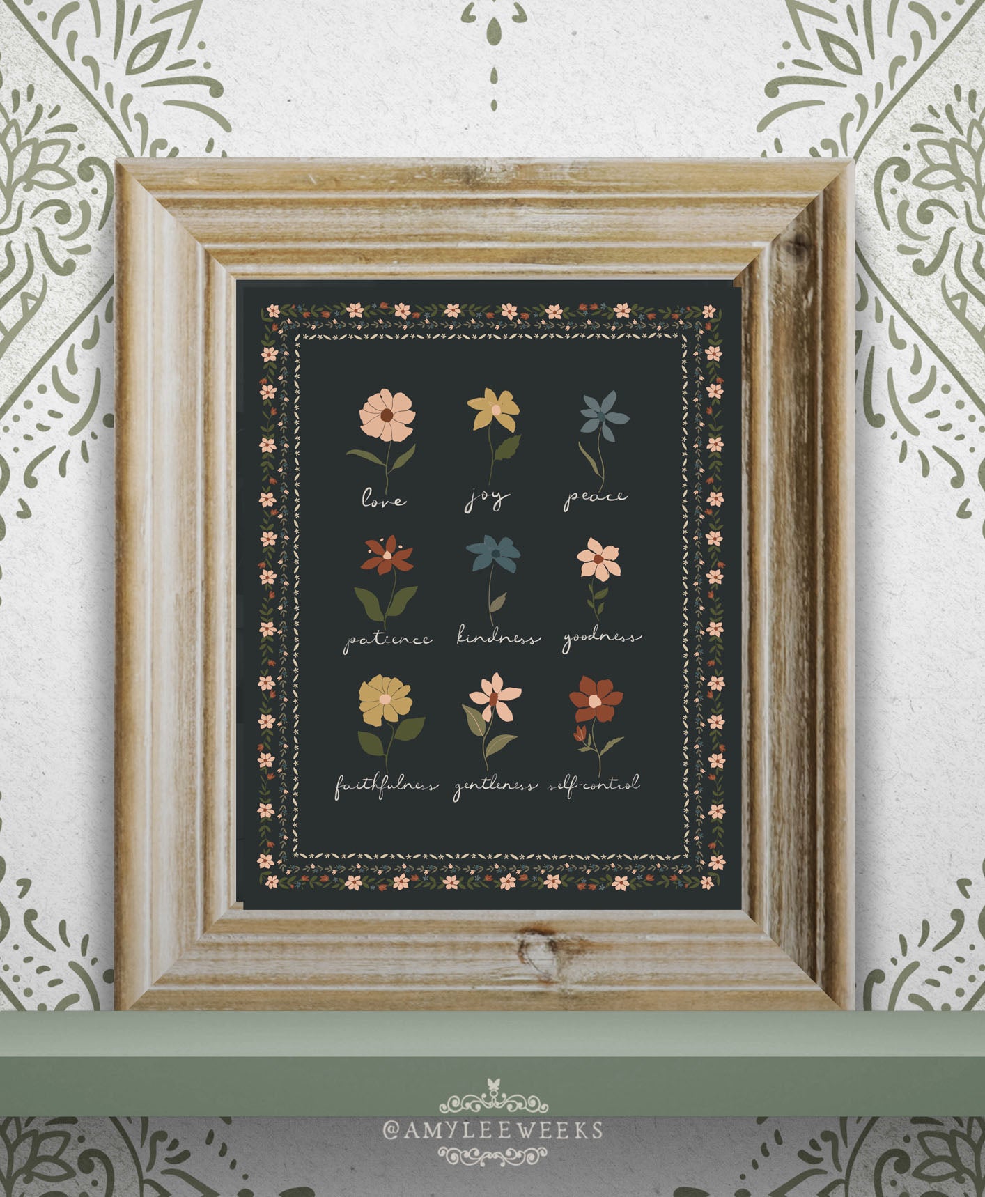 "Fruit of the Spirit"— Love, Joy, Peace Wall Art, Vintage Cottage Art | Amylee Weeks