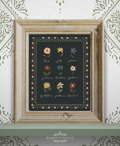 "Fruit of the Spirit"— Love, Joy, Peace Wall Art, Vintage Cottage Art | Amylee Weeks