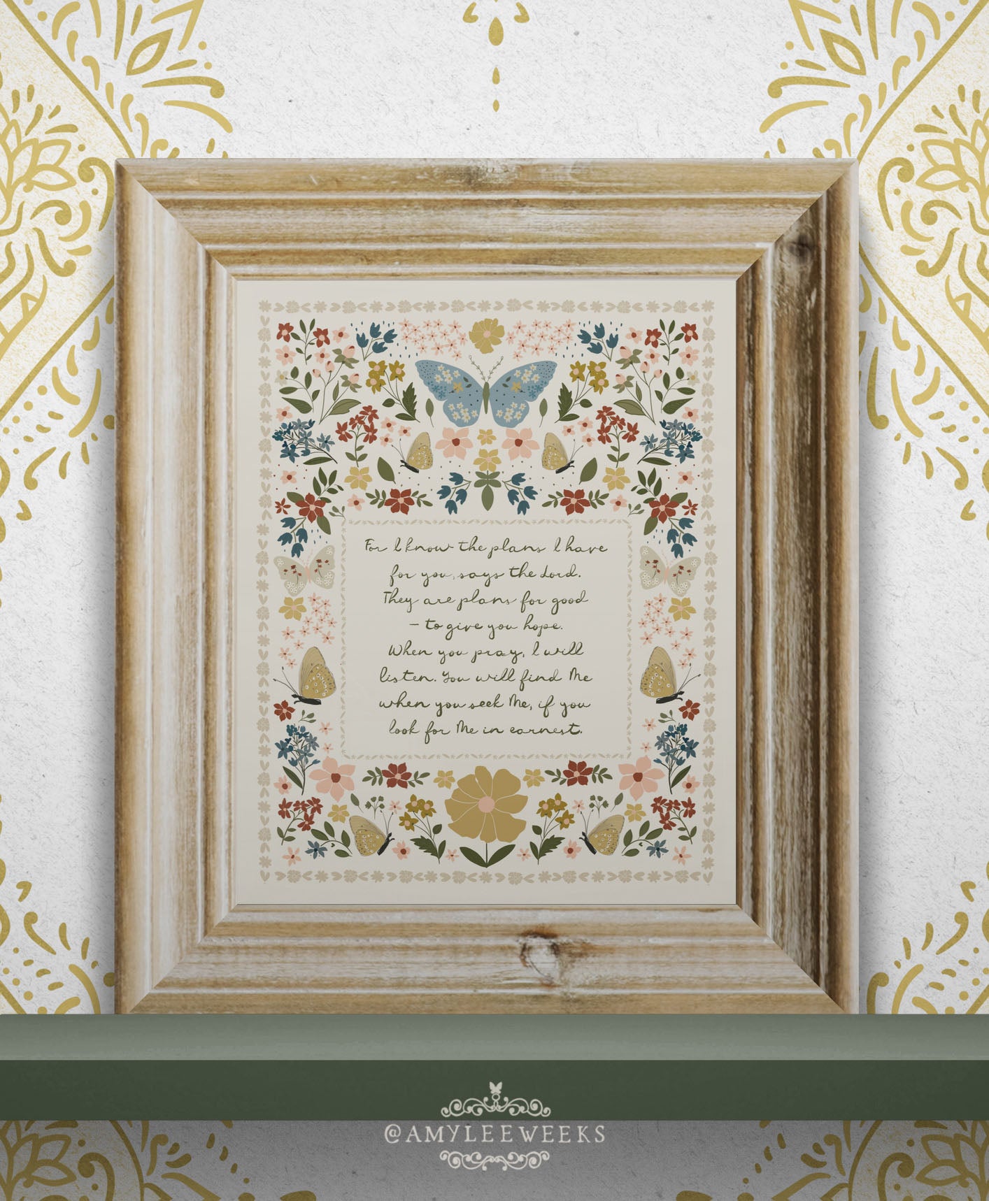Hope and a Future Wall Art - Butterfly and Floral Scripture Art | Amylee Weeks