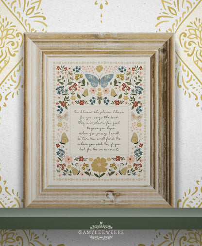 Hope and a Future Wall Art - Butterfly and Floral Scripture Art | Amylee Weeks